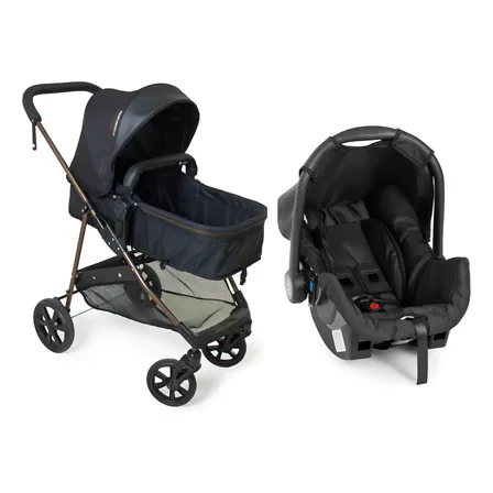Carrinho Bebê Conforto Napoli Travel System Cobre Galzerano Preto