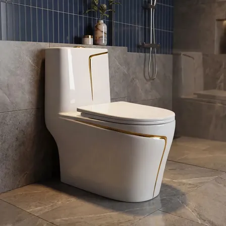 Vaso Sanitário Monobloco Privada Acoplada Dourado Pequeno Branco